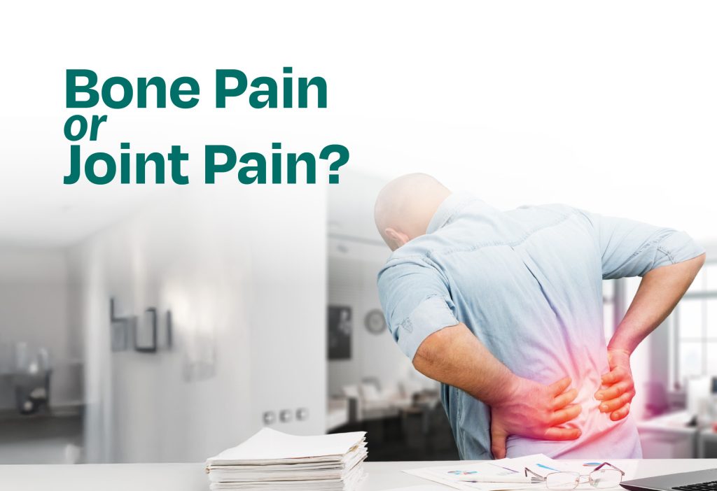 Older adult with shoulder pain comparing bone pain and joint pain symptoms