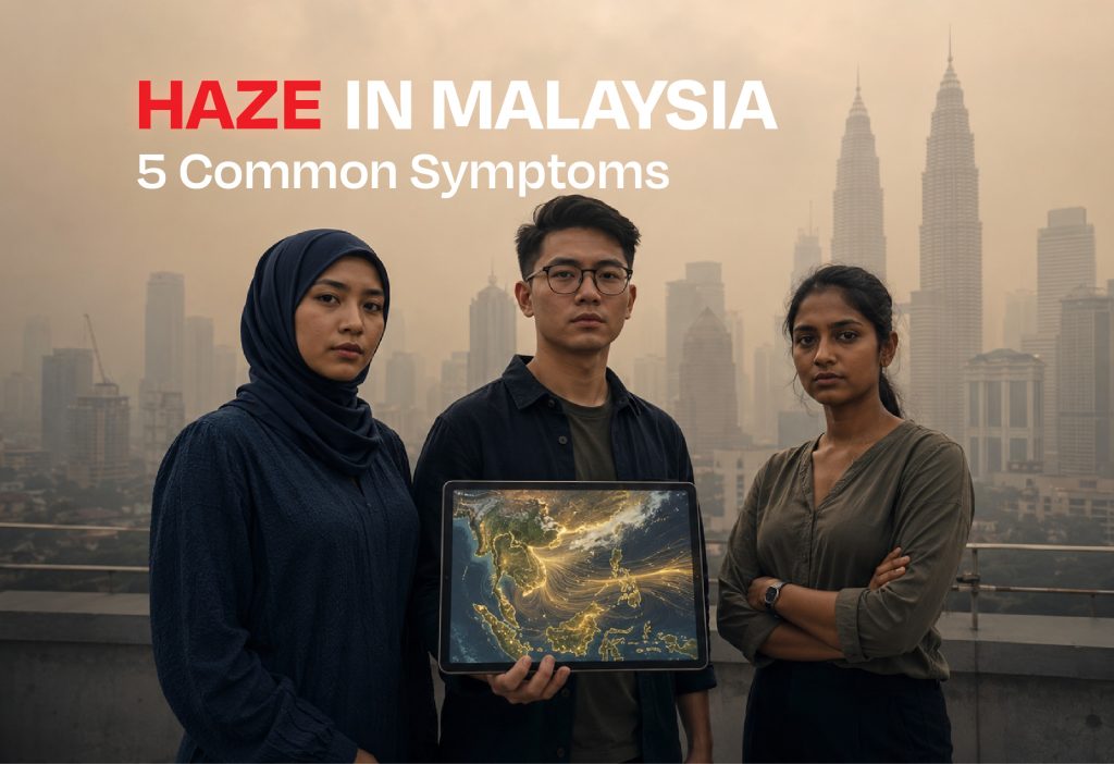 People in Kuala Lumpur during hazy conditions in Malaysia