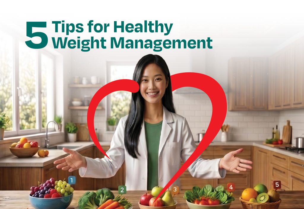 Adult following healthy eating and exercise habits for sustainable weight management